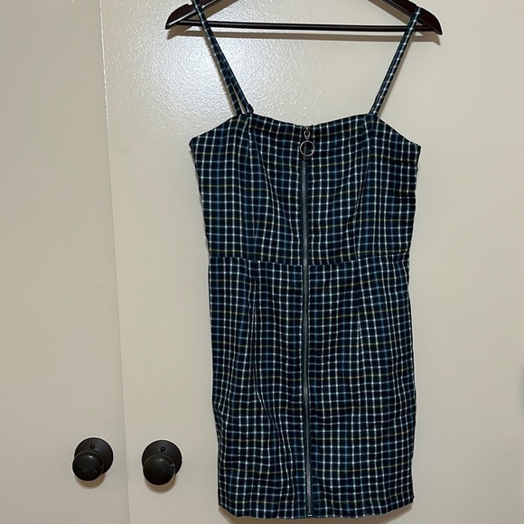 Aeropostale Plaid Zip Front Dress Medium - Picture 4 of 8